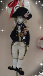 Felt Admiral Nelson Christmas ornament.